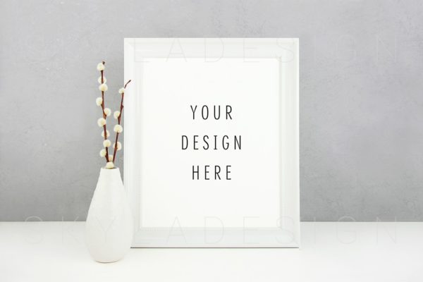 极简主义海报&amp;画像框样机模板 White poster &amp; picture frame mockup