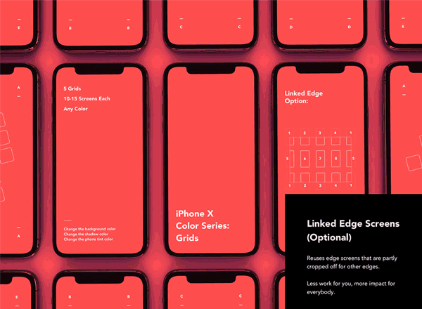 素材库下午茶：质感超级震撼的多角度iPhone X的APP设计展示模型下载[PSD]