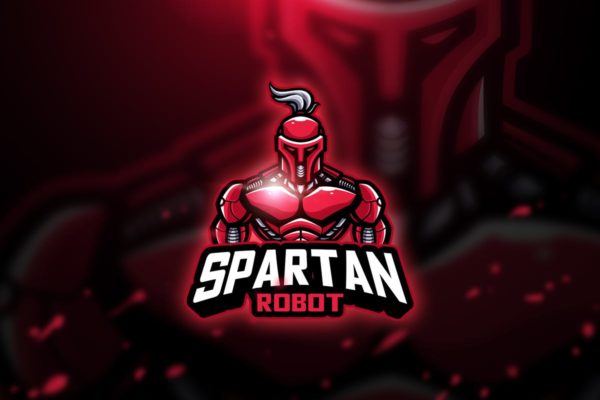 斯巴达机器人电子竞技队徽Logo模板 Spartan robot – Mascot &amp; Esport Logo