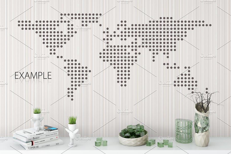 客厅卧室墙纸&相框画框样机模板合集 Interior Wall & Frames Mockup – 2插图(19)