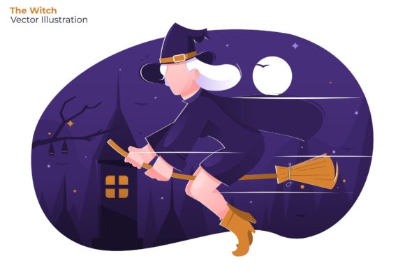 女巫形象矢量插画素材库精选设计素材 The Witch – Vector Illustration