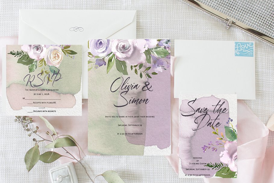 水彩花卉设计素材合集（剪贴画、纹理、纸张等） Bouquets de Mariee Watercolor Set插图(6)