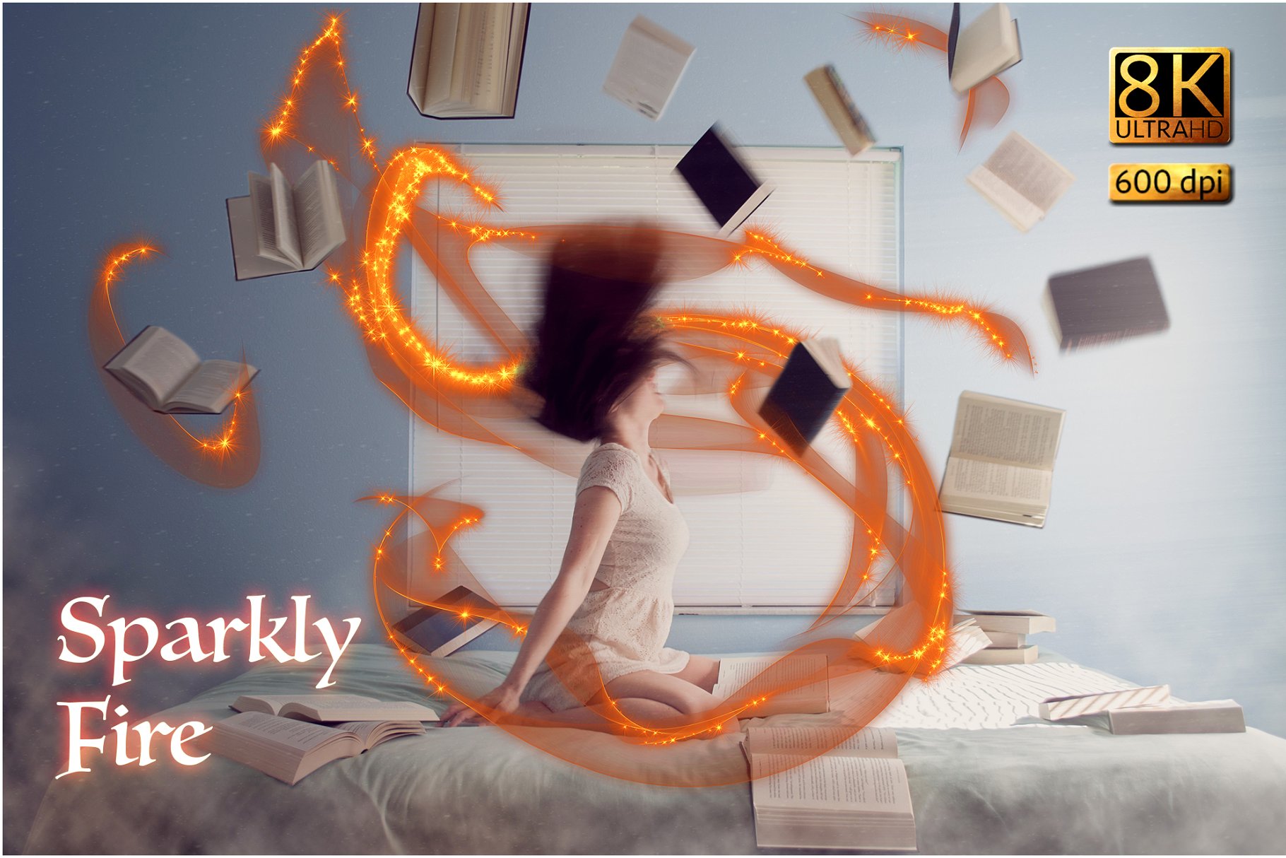 奇幻星火叠层背景 Sparkly Fire插图