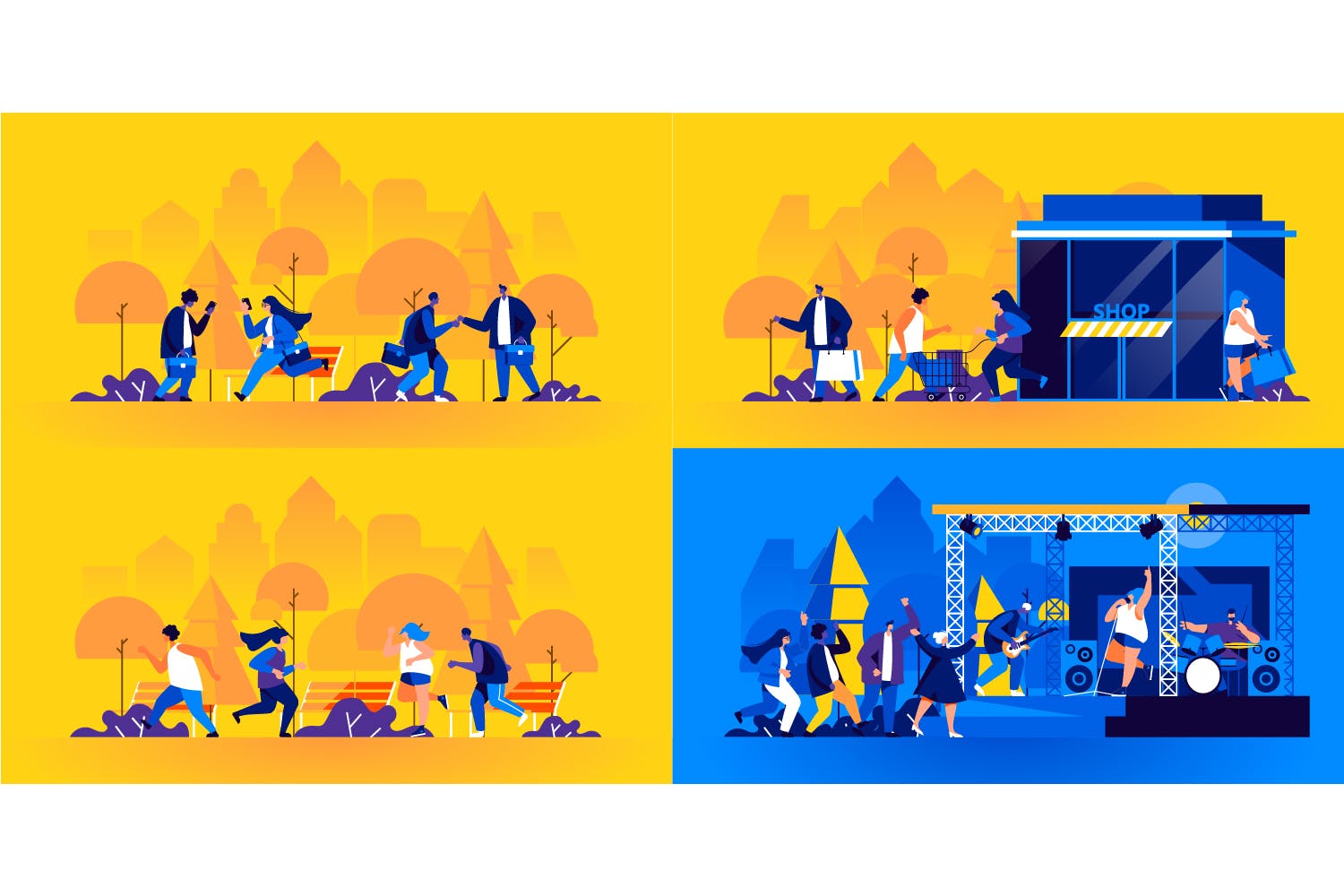 扁平设计风格人物场景网站&APP设计矢量插画素材 Flat People Scene Situation Landing Page插图(5)