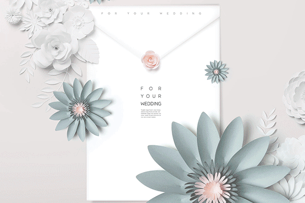 婚礼花卉创意场景海报PSD素材模板下载