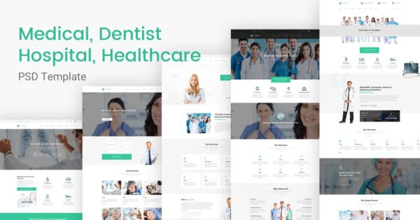 医疗和牙医主题网站设计PSD模板 Columba – Medical &amp; Dentist PSD Template
