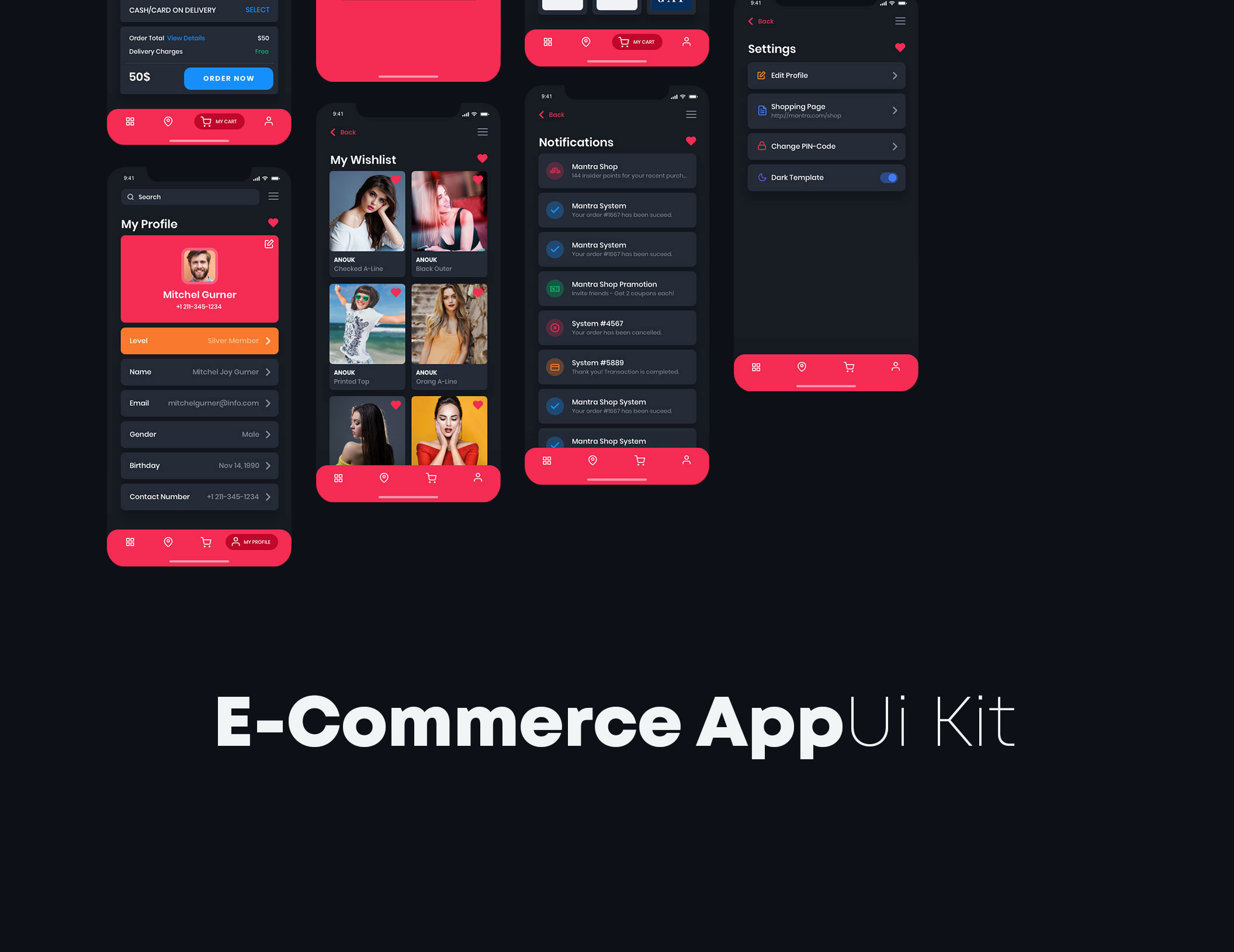 素材库下午茶：电子商务移动APP应用UI套件Sketch模板插图(2)