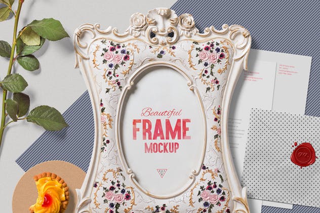 美丽复古照片画框样机模板 Beautiful Photo Frame Mockups Scenes插图(1)