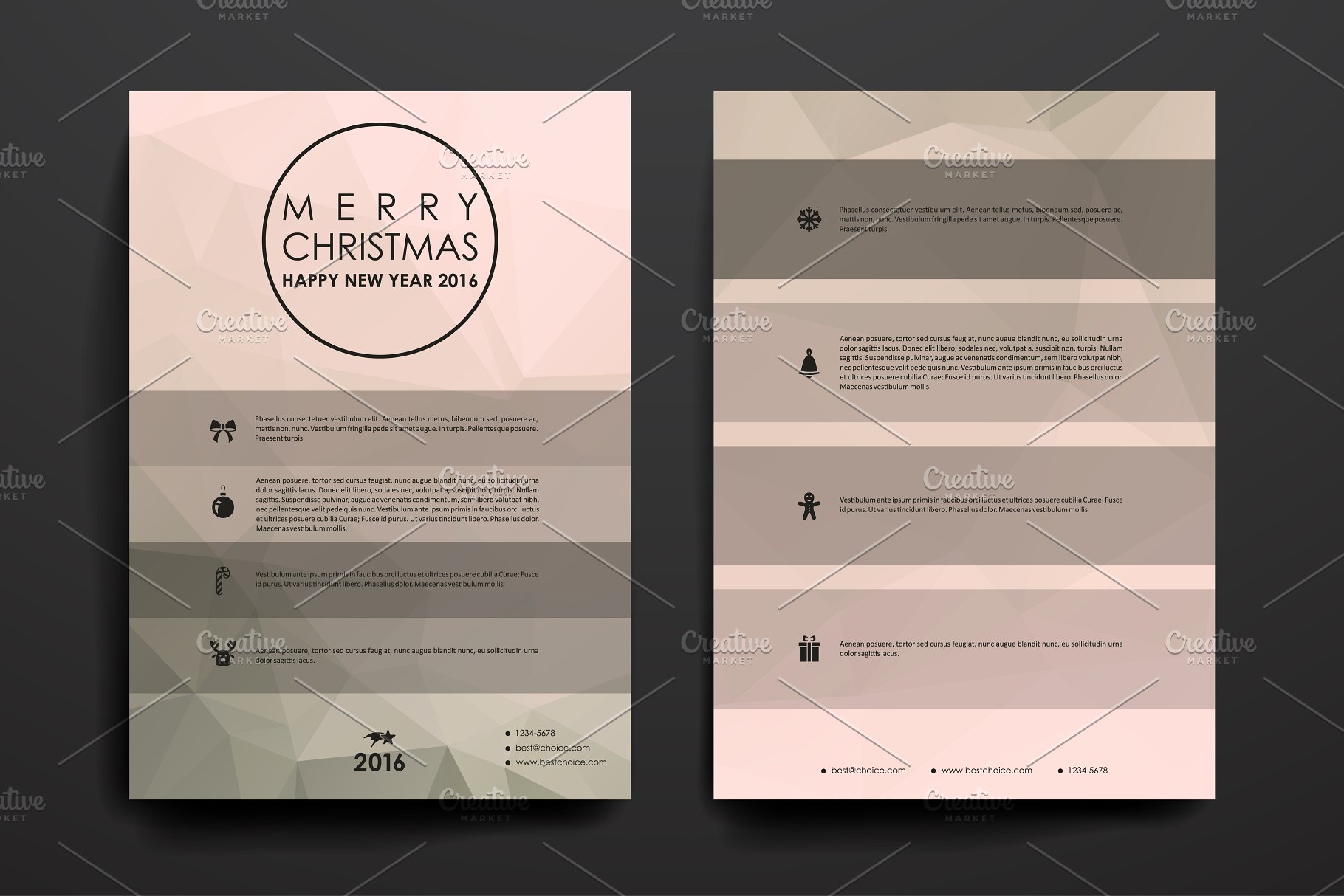 圣诞节主题小册子模板 Merry Christmas Brochures插图(16)