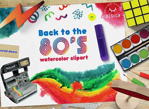 80后复古物品的水彩风格素材合辑下载[psd,png]