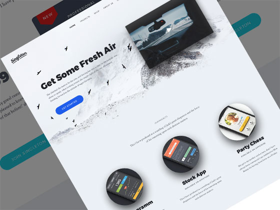 Singleton 着陆页素材之家精选sketch素材