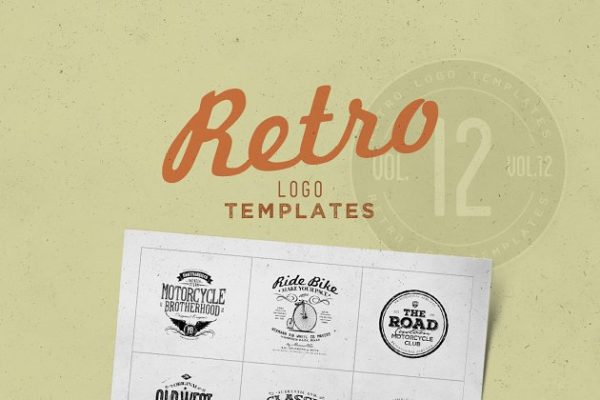 复古风格专业Logo设计模板v12 Retro Logo Templates V.12