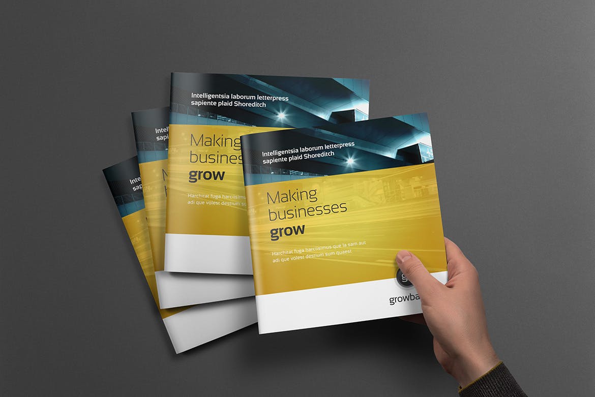 方形宣传手册/企业画册版式设计样机素材库精选模板 Square Brochure Mockup插图(6)