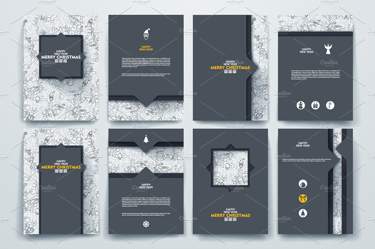 圣诞主题小册子模板 Merry Christmas brochures插图