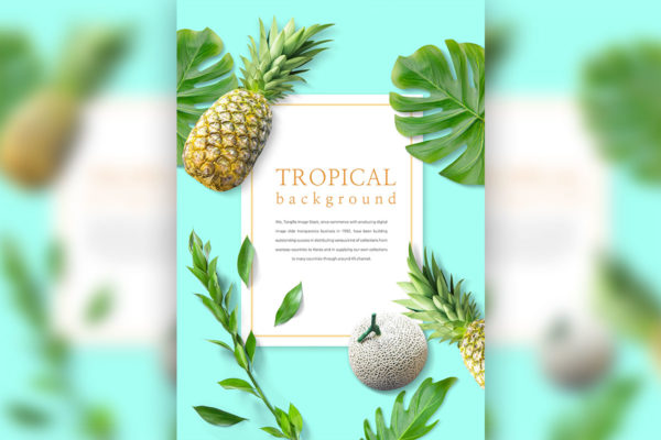 充满活力的热带水果背景图片设计素材