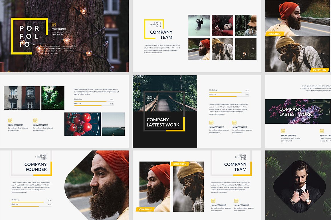 105页创意幻灯片模板 Urase – Creative Powerpoint Template插图(9)