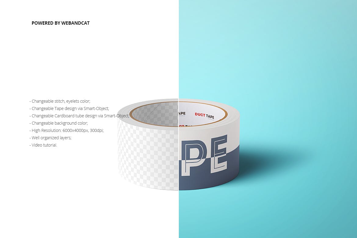 纸胶带外观图案设计样机 Paper Duct Tape Mockup插图(1)