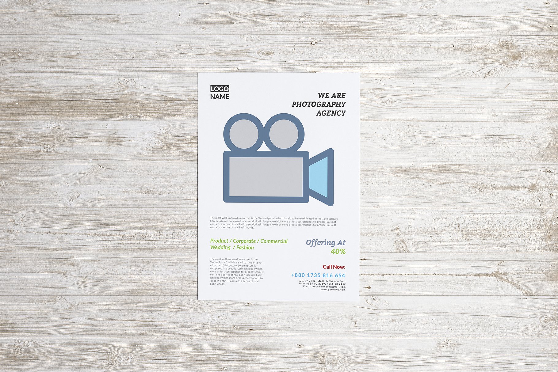 信笺,传单,海报样机模板合集 Letterhead, Flyer, Poster mockup v.1插图(5)