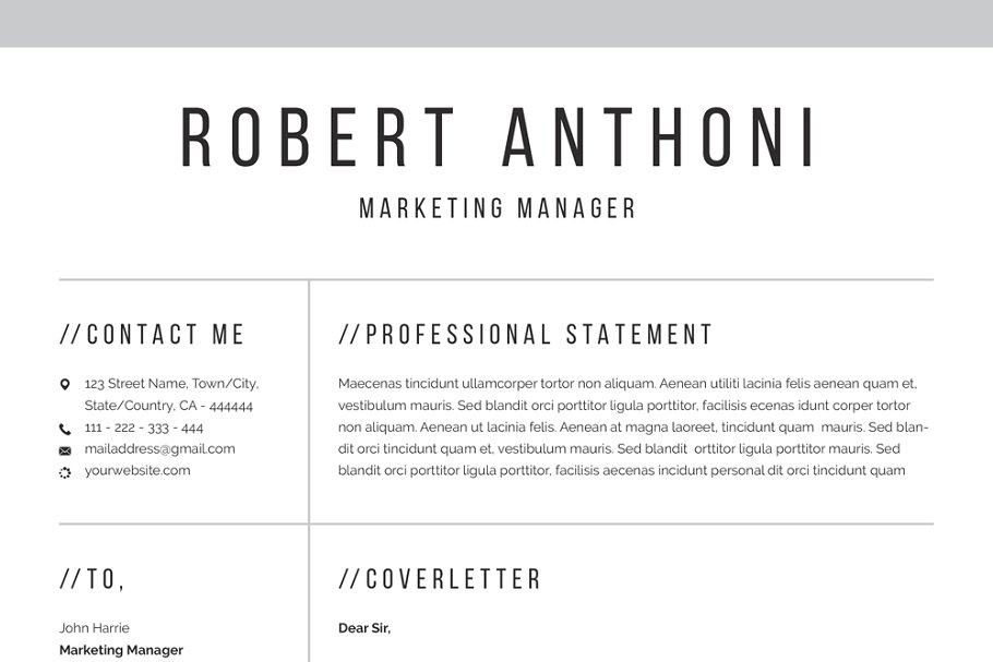 清新简约专业个人简历电子简历模板 Clean Professional Resume Template插图(6)