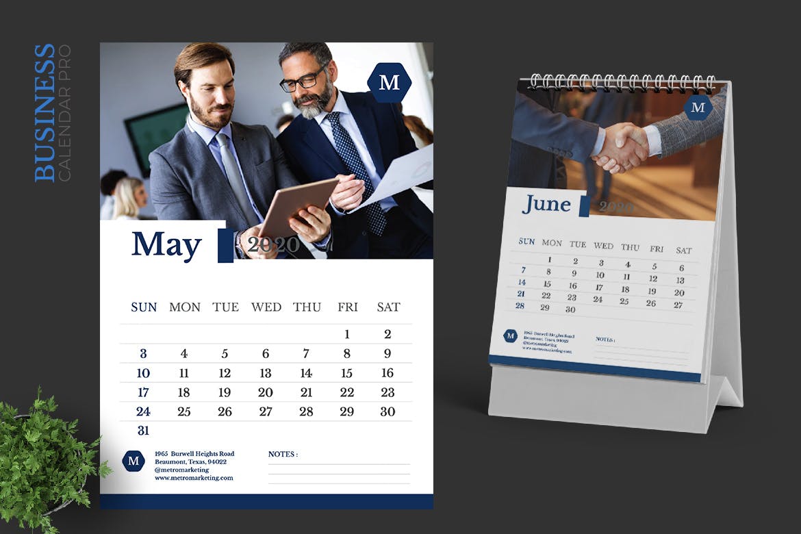 市场营销主题2020年活页台历设计模板 2020 Marketing Business Calendar Pro插图(3)