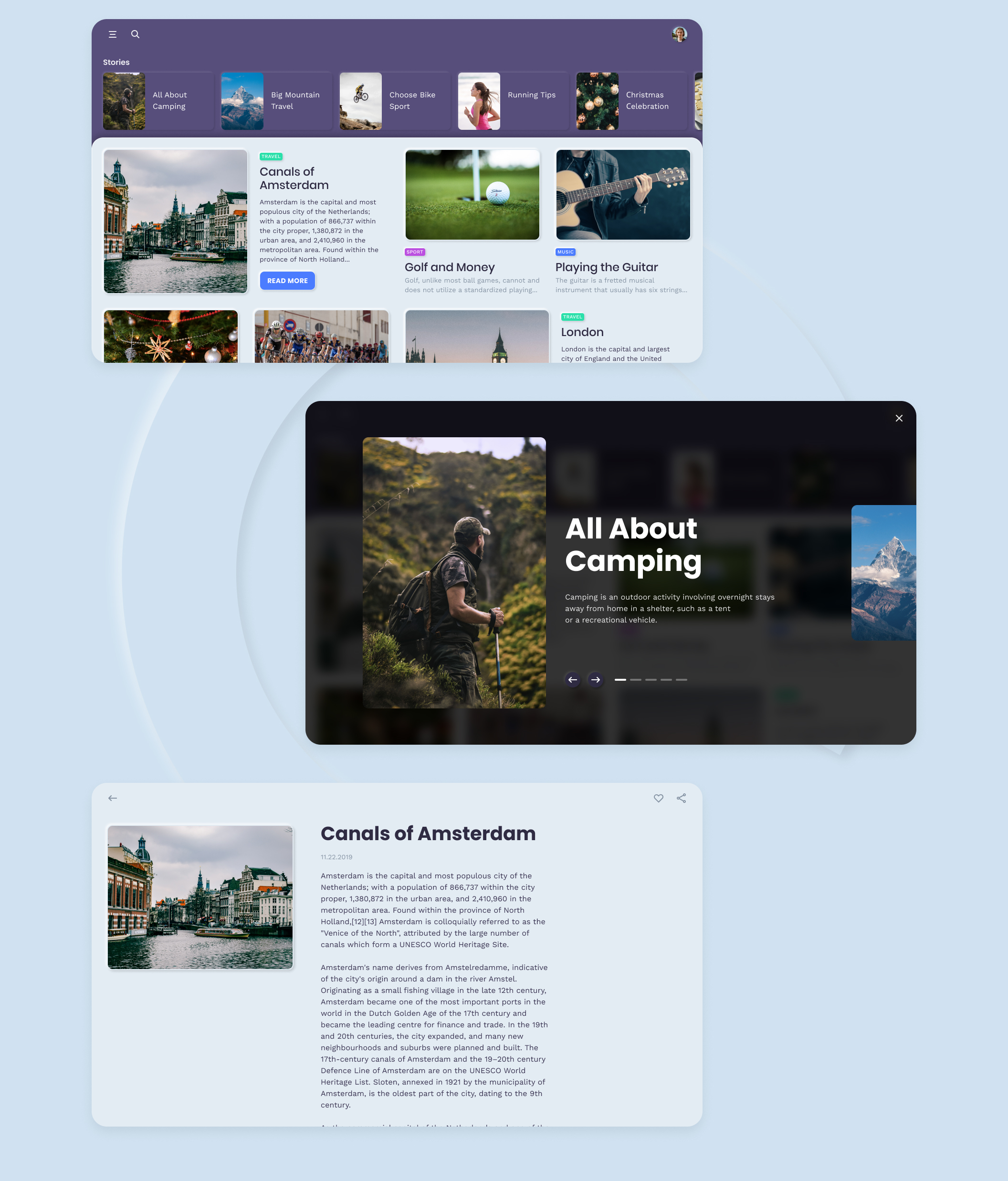 素材库下午茶:Messenger/博客/送餐服务/教育类APP应用设计UI套件插图(5)