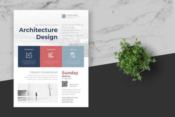 企业宣传企业活动海报设计模板 Clean &amp; Minimal Business Event Flyer