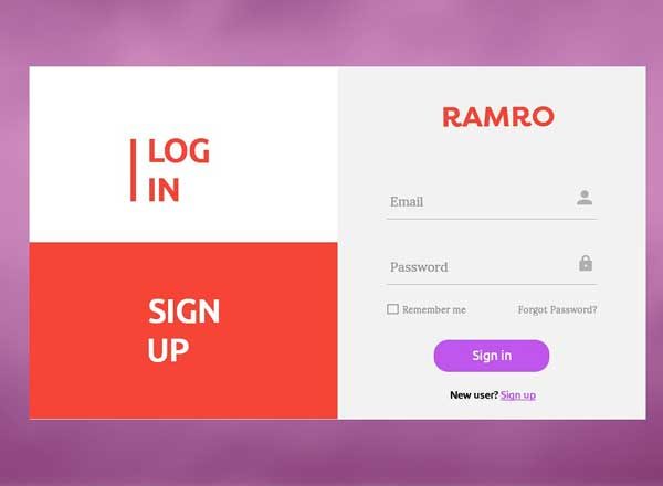 网站注册登录界面模板 Ramro Web UI Kit – Login/Signups