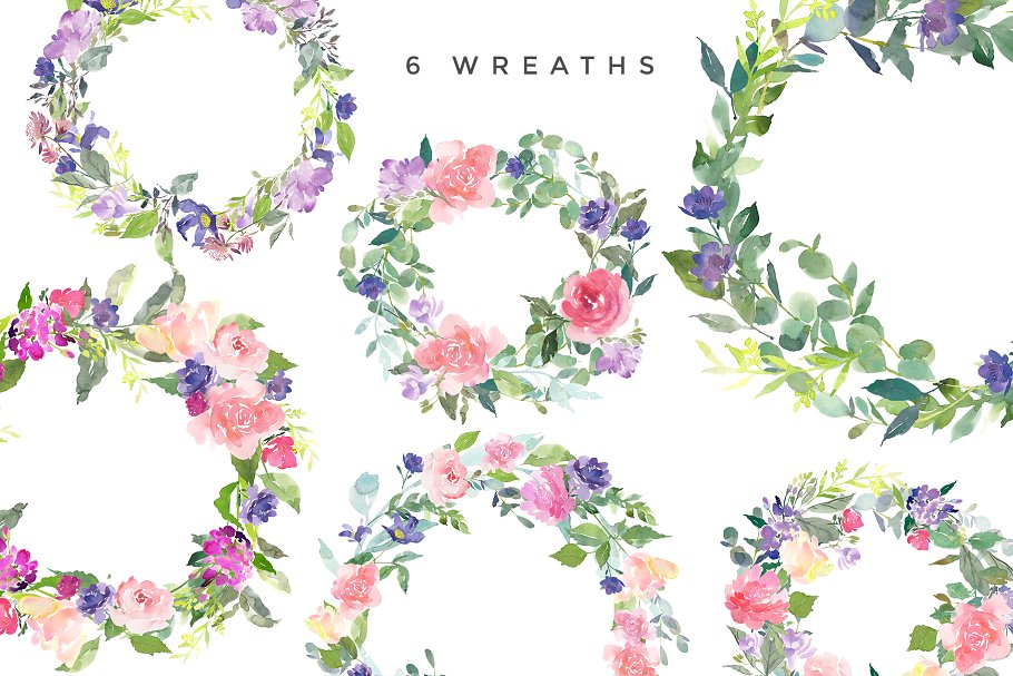 埃洛伊斯水彩花卉剪辑集 Elouise – Flower Clipart Set插图(8)