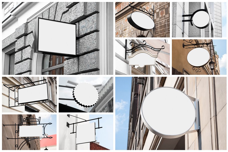 10款西餐厅&咖啡厅标志样机 10 Signs Mockup Restaurant & Coffee插图(1)