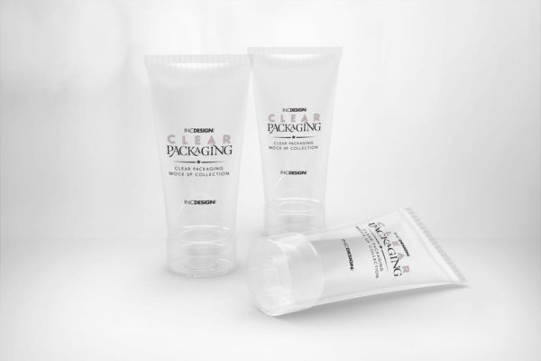 洗面奶/防晒霜透明软管包装样机 Clear Cosmetic Tube Mockups