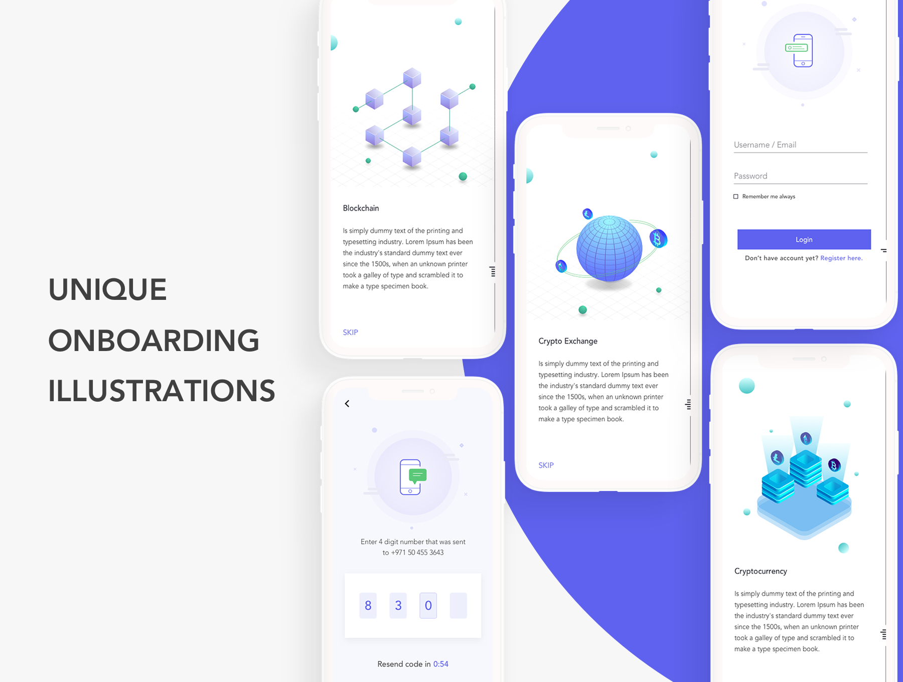 素材库下午茶：区块链简约功能APP UI套装下载插图