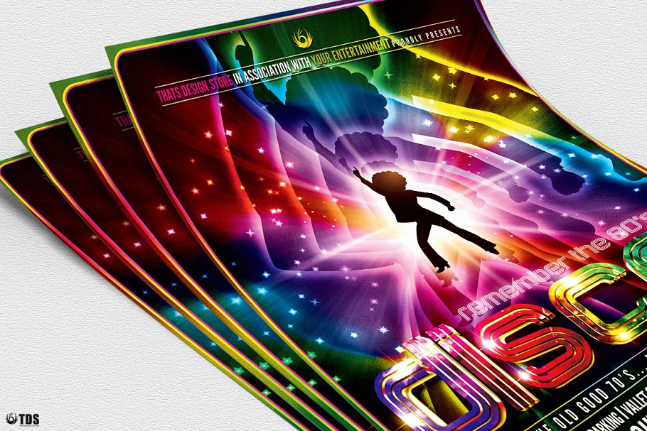 迪斯科传统舞会活动传单PSD模板 Remember Disco Flyer PSD插图(4)