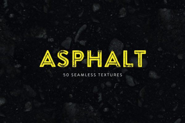 华丽而不过分的沥青效果黑暗背景无缝纹理 Asphalt – 50 Seamless Textures