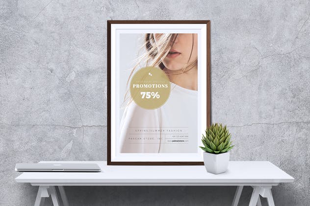 极简设计风格时尚品牌促销海报模板设计 PAKEAN Minimal Fashion Flyer插图(4)