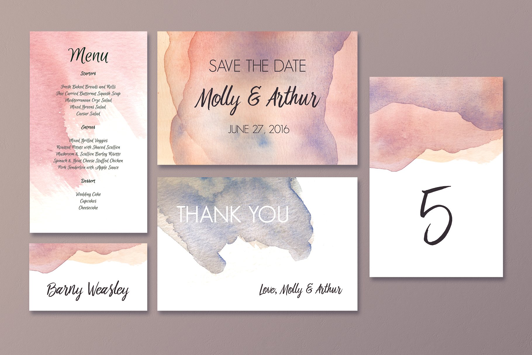 梦幻水彩婚礼邀请函模板合集 The Dreamy Watercolour Collection插图(8)