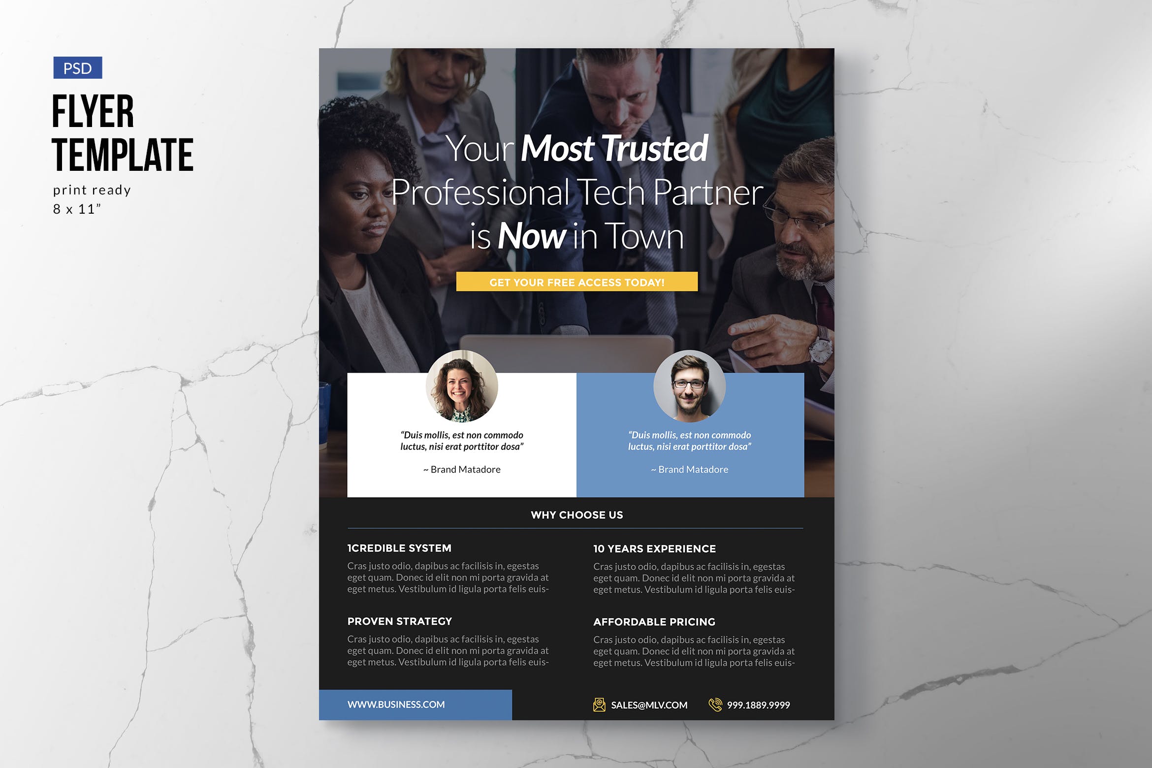 行业领军企业介绍海报传单素材库精选PSD模板 Business Flyer Template插图
