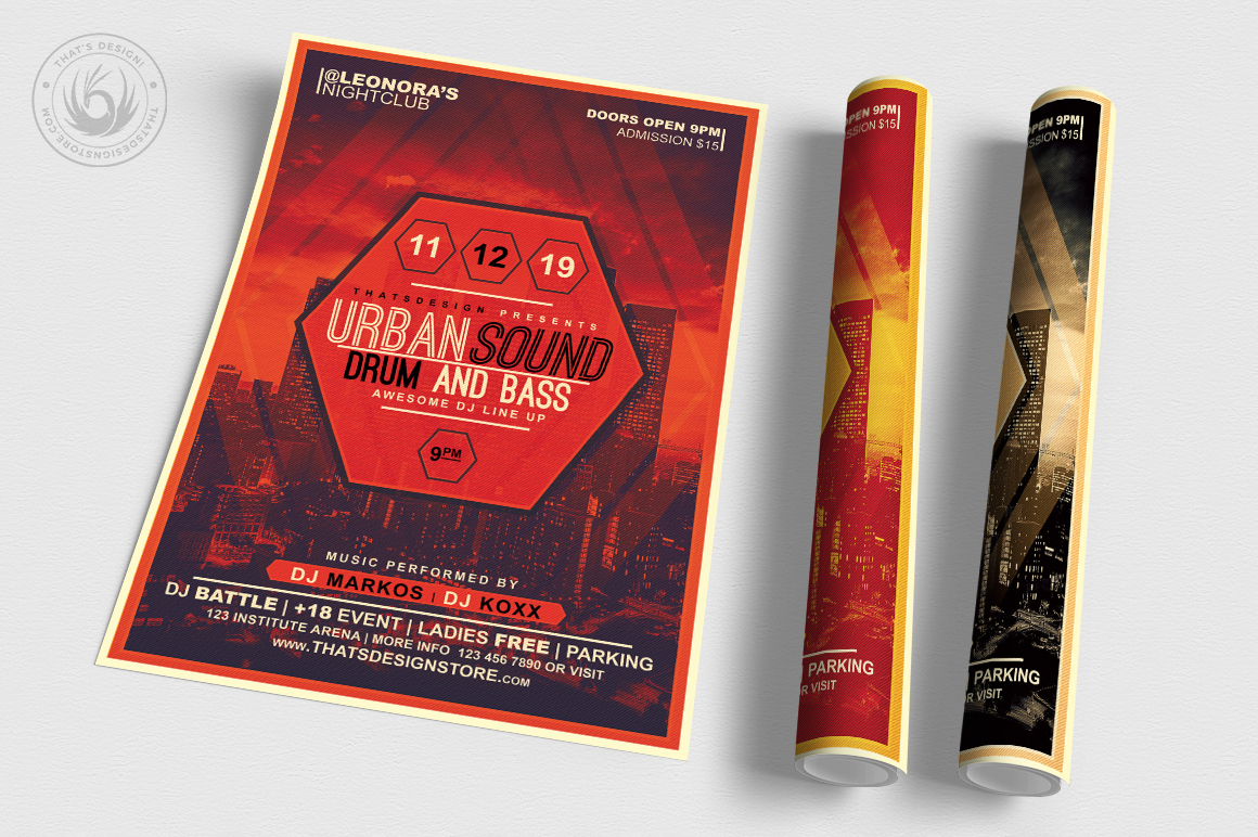 电子音乐节海报模板 Electro Flyer Template V2 [psd]插图(3)