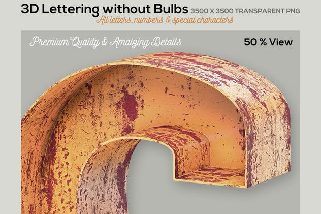 大帐篷灯泡装饰金属字体场景模板15 Marquee Light Bulbs Chaos 15 – Yellow Letters插图(2)