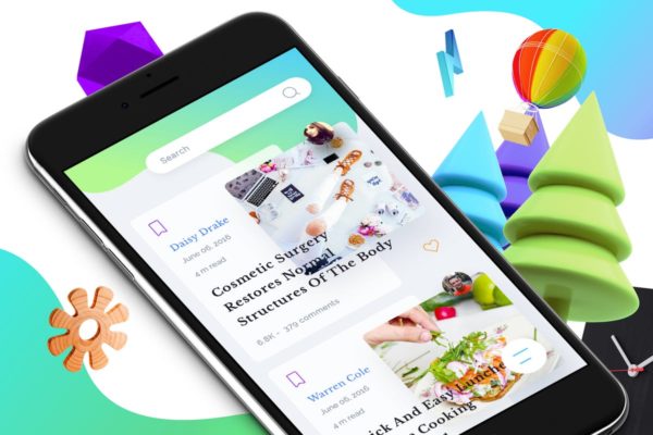 博客主题APP应用界面模板 Blog 8 Mobile Ui