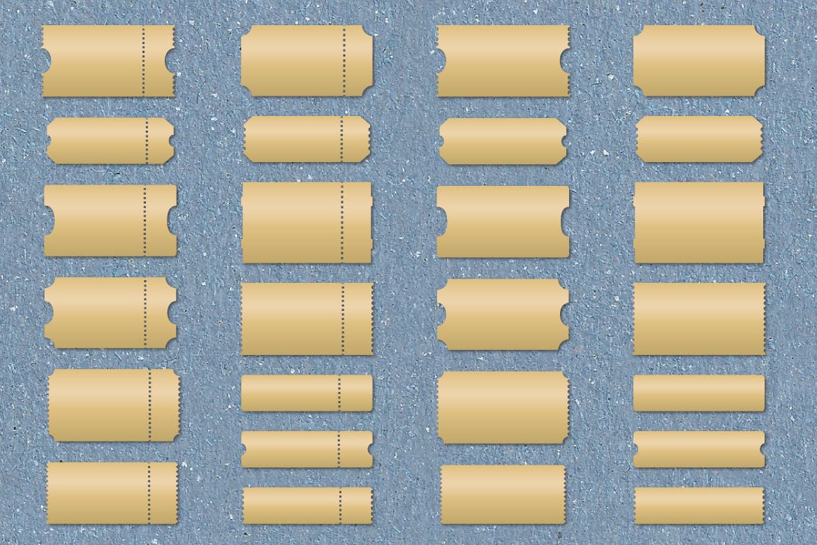 门票票据矢量设计图形素材 Event Ticket Custom Vector Shapes插图(1)