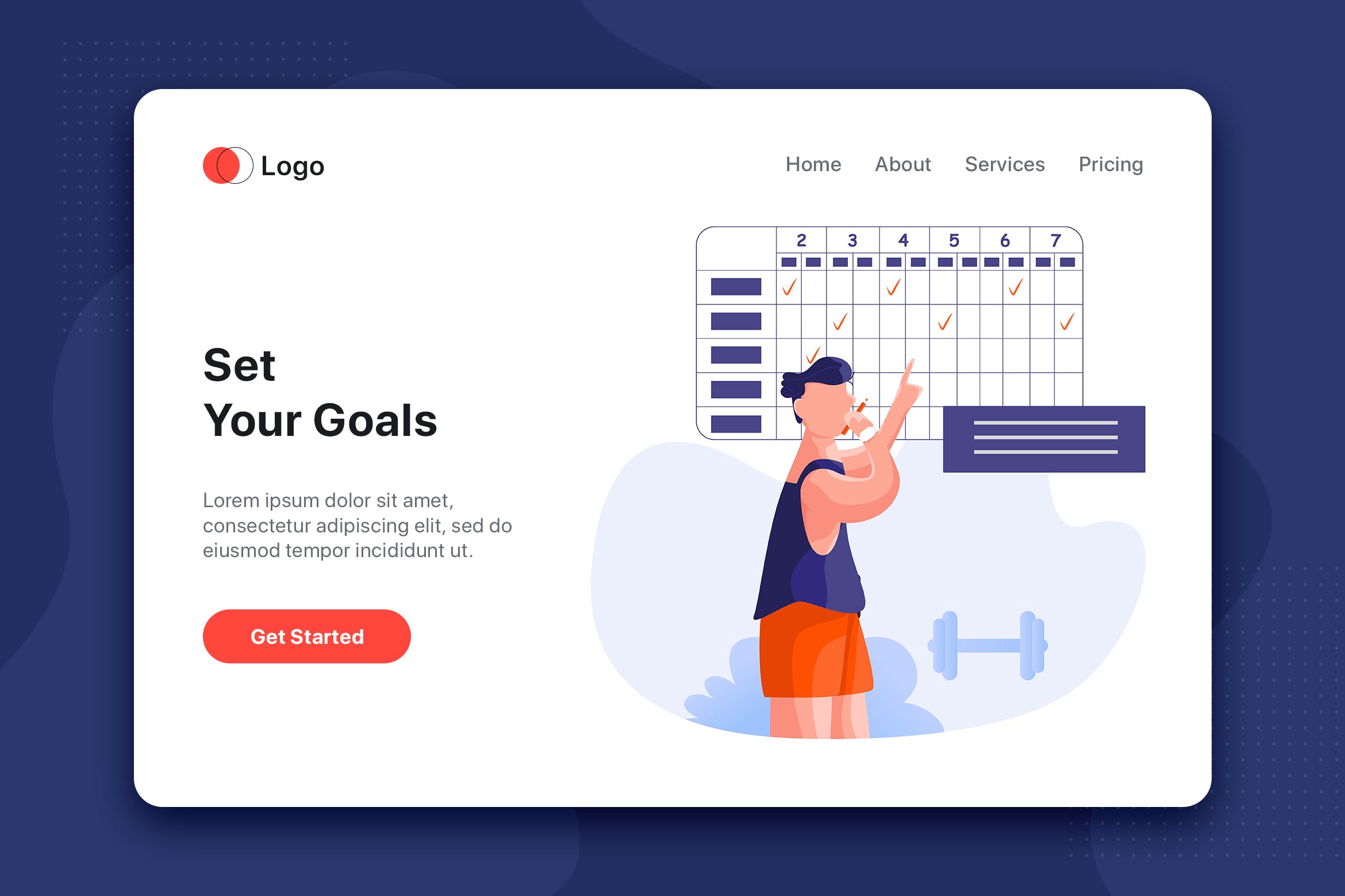 目标设定矢量素材库精选概念插画设计素材 Set your Goals Illustration concept插图