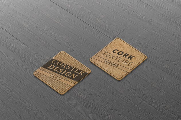 高品质圆角方形杯垫样机 Square Coaster Mock-Up Round Corner插图(4)