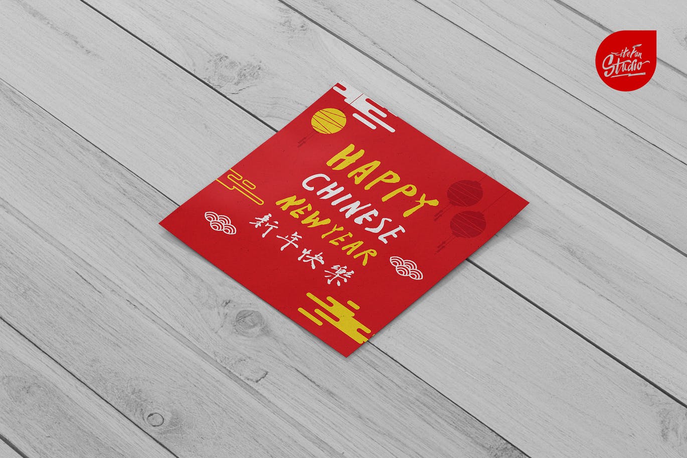 手写中文汉字新年贺卡设计模板 Handwritten Chinese New Year In Chinese Characters插图(1)