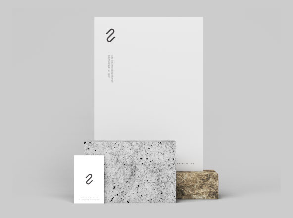 信封设计&amp;企业名片设计效果图样机 Letterhead and Business Card Branding Mockup