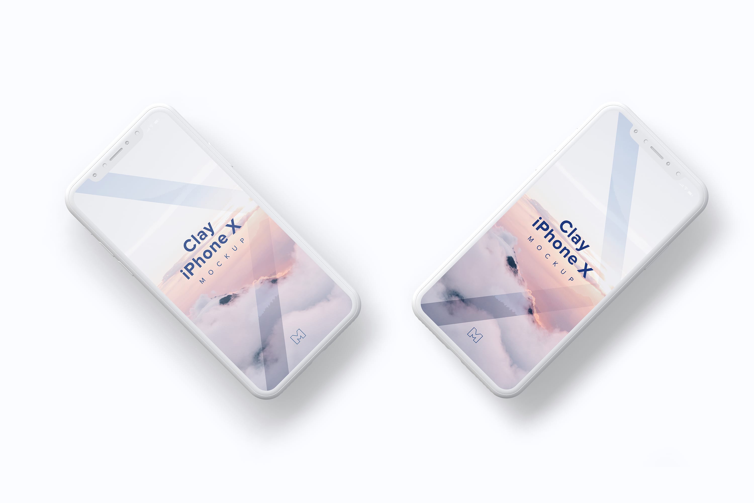 iPhone X手机多屏幕设计预览图等距场景样机 Clay iPhone X Mockup 03插图(3)