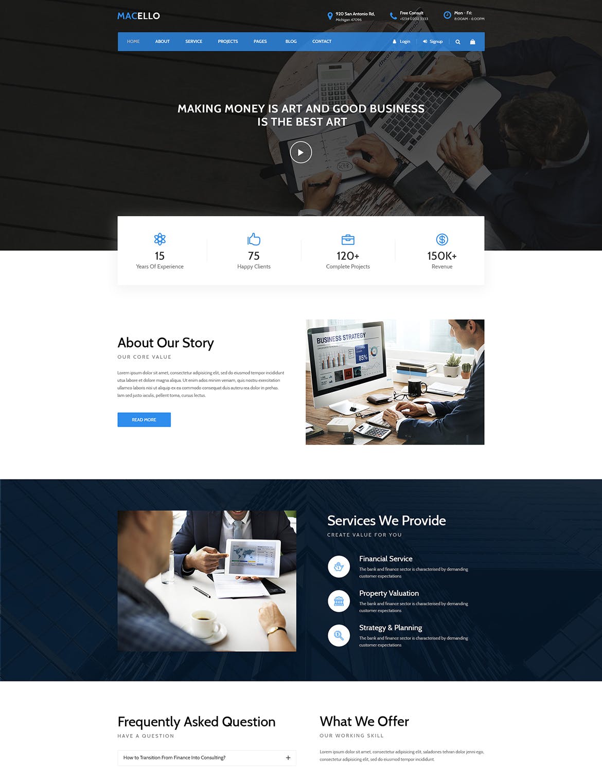 商业网站企业官网设计PSD模板 Macello | Business Psd Template插图(1)