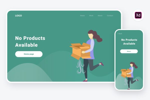 产品售罄状态APP&amp;Web矢量插画素材[XD&amp;SVG] Empty state 4 illustration (Adobe XD &amp; SVG)