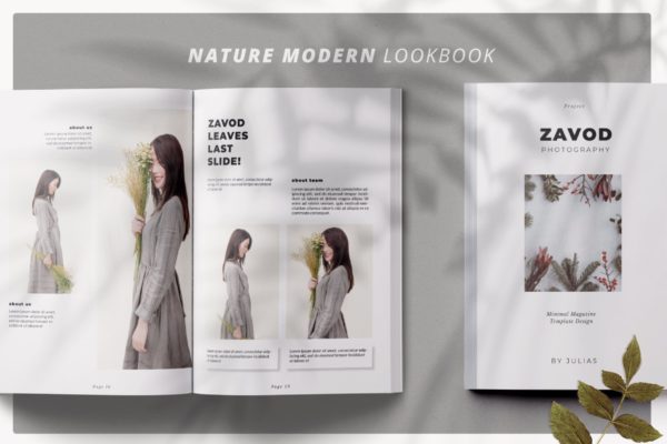 摄影/模特主题素材库精选杂志排版设计模板 ZAVOD Business Magazine Minimal Template – LS