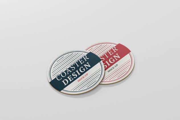 逼真的圆形咖啡杯垫样机 Round Coaster Mock-Up插图(7)