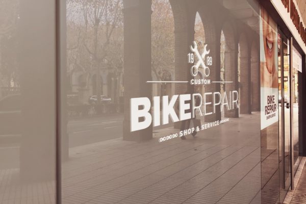 商铺玻璃门Logo店招效果图样机素材库精选1 Shop Glass Logo Mockup